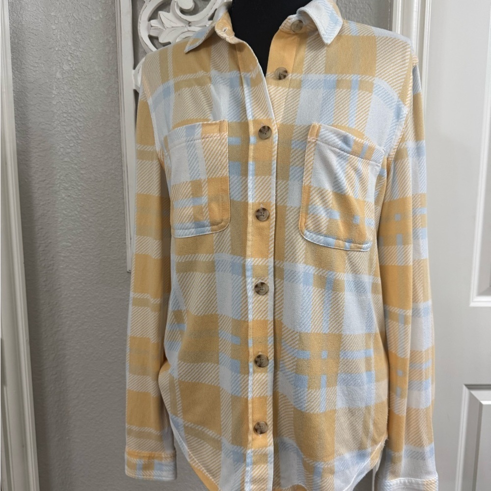 C&C California Yellow and Blue Plaid Shirt